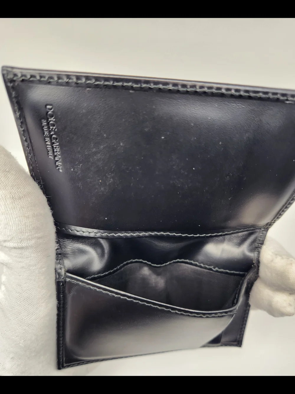 Dolce & Gabbana Black Leather Bifold Card Holder Wallet
